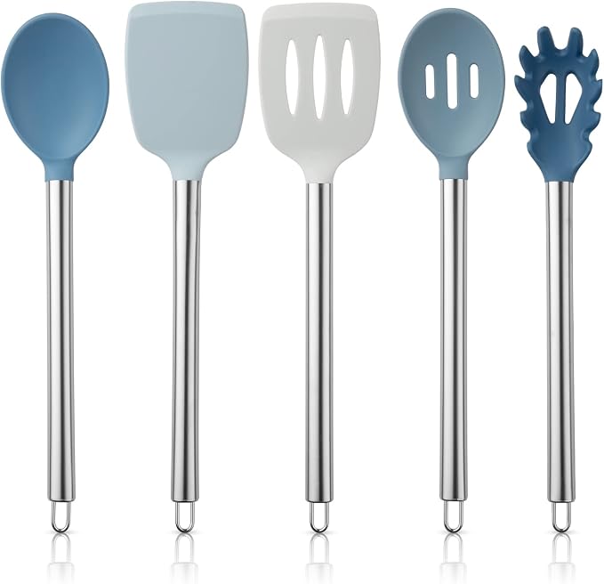 COOK WITH COLOR Silicone Cooking Utensils, Kitchen Utensil Set, Cooking Utensils by CookwithColor