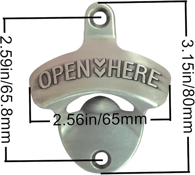 4 PCS Bottle Opener Wall Mounted Stainless, Antique Silver Rust-free Screw in - Image 5