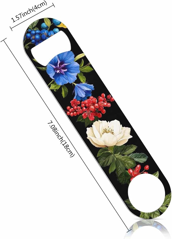 Flowers Stainless Steel Bottle Opener Poppy Wild Roses Cornflower - Image 2