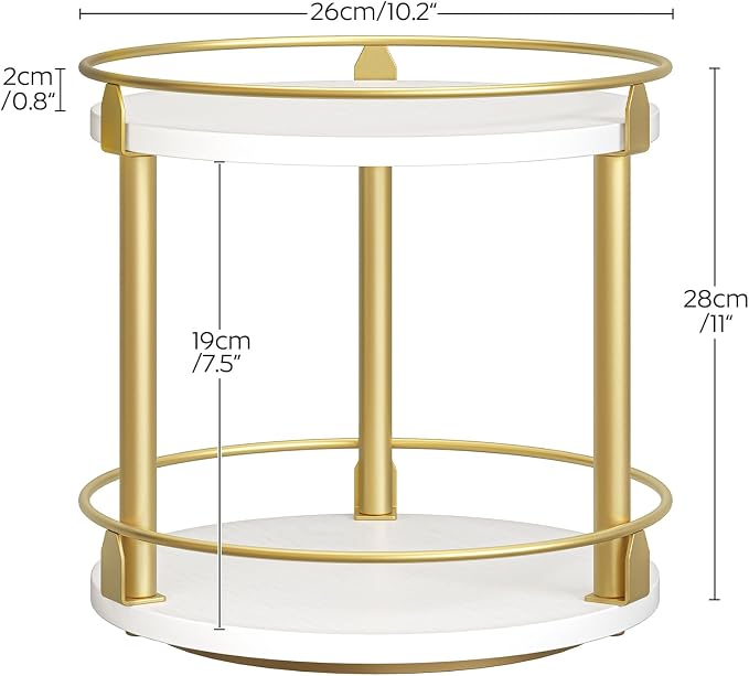 YATINEY Lazy Susan Organizer, Rotating Spice Rack, 2 Tier Spice Turntable - Image 6