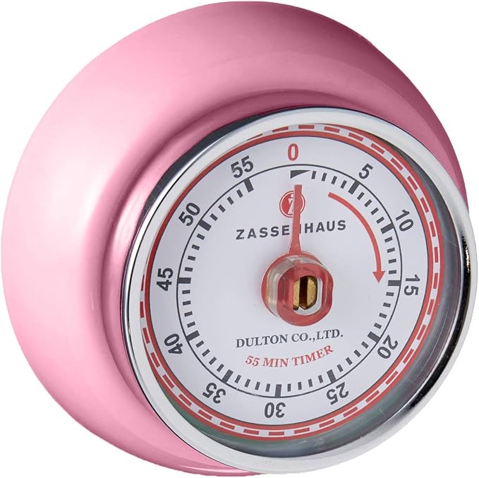 Zassenhaus Magnetic Retro Kitchen Timer, Classic Mechanical Cooking Timer by Zassenhaus