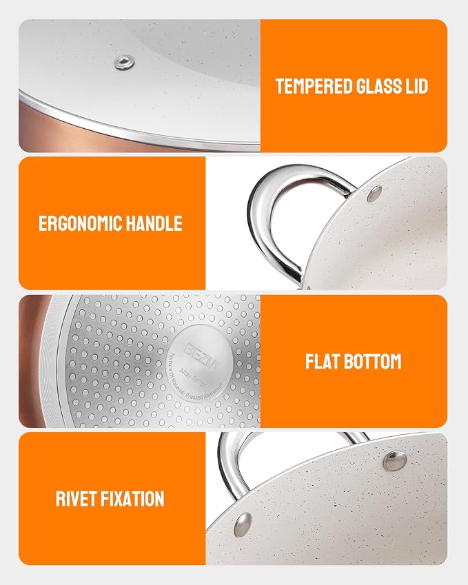 BEZIA Large 8 Quart Nonstick Cooking Pot - Image 3