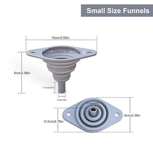 Kitchen Funnels Set 4 Pack，Small and Large，Silicone Collapsible Funnel，Small - Image 4