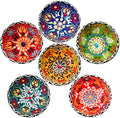 BCS Hand-Painted Ceramic Dipping Bowls Set of 6, 3 oz Mini Salsa Bowls
