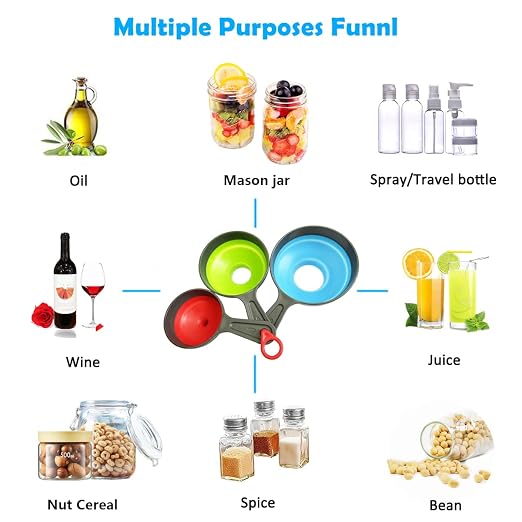 Funnels for Filling Bottles, Wide Mouth Canning Funnel for Kitchen Use Mason - Image 4