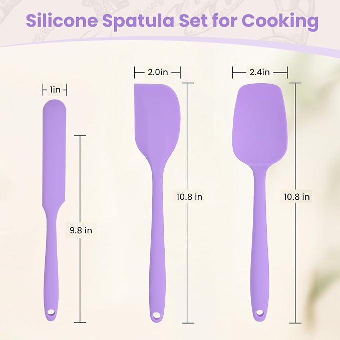 Spatulas Silicone Heat Resistant, Rubber Spatula Food Grade, Handle - Image 2