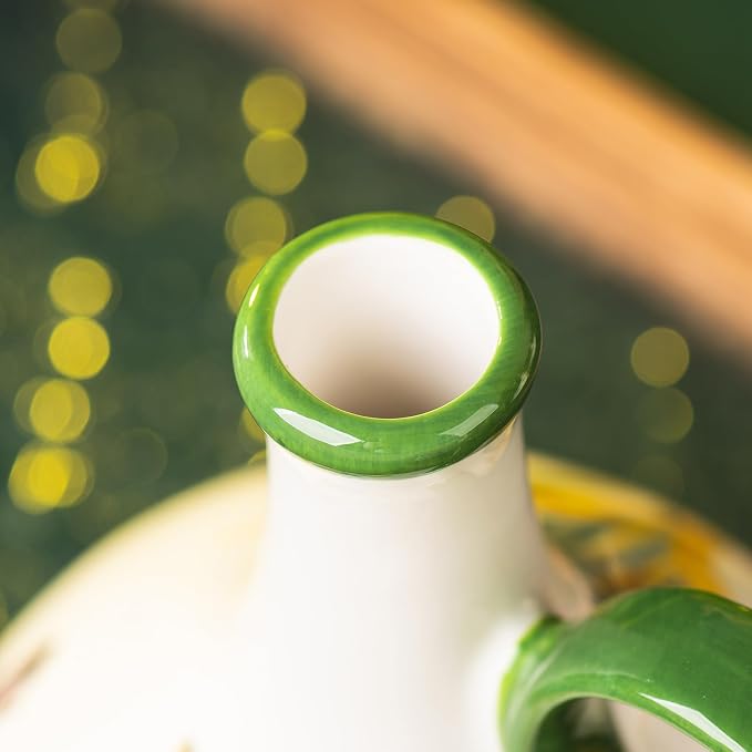 Ceramic Olive Oil Dispenser, 27 oz Floral Pattern Cruet - Image 7