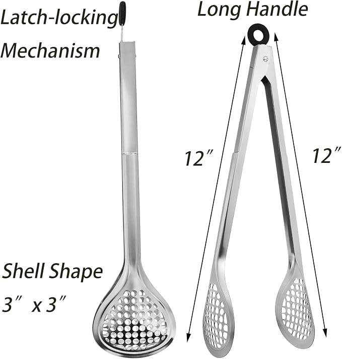 TOPZEA 4 Pack 12 Inch Stainless Steel BBQ Tongs, Heat Resistant 600°F Locking - Image 2