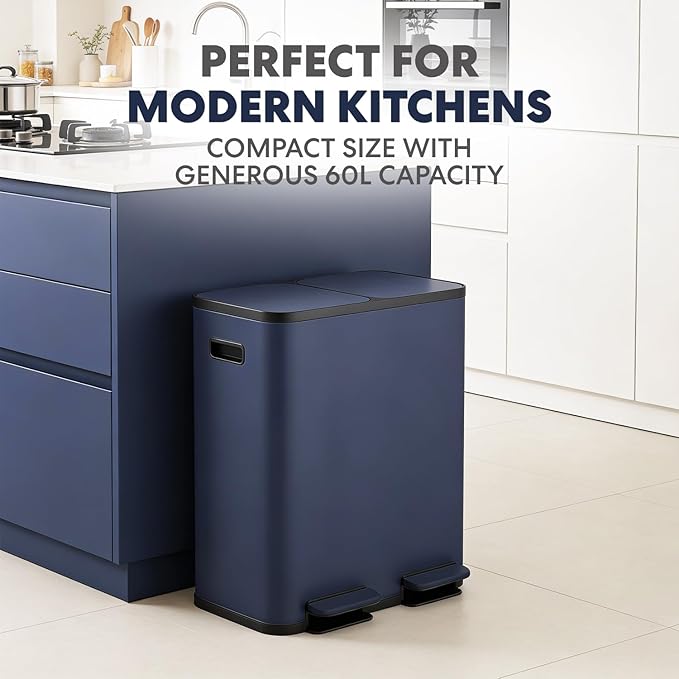 Simpli-Magic 60 Liter / 16 Gallon Rectangular Hands-Free Dual Compartment - Image 6