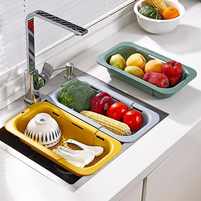 NIWWIN Collapsible Kitchen Colander Strainer, Expandable Over the Sink Colander - Image 9