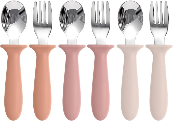 Eascrozn Toddler Spoons and Forks Set, 6 Pack Kids Silverware by Eascrozn