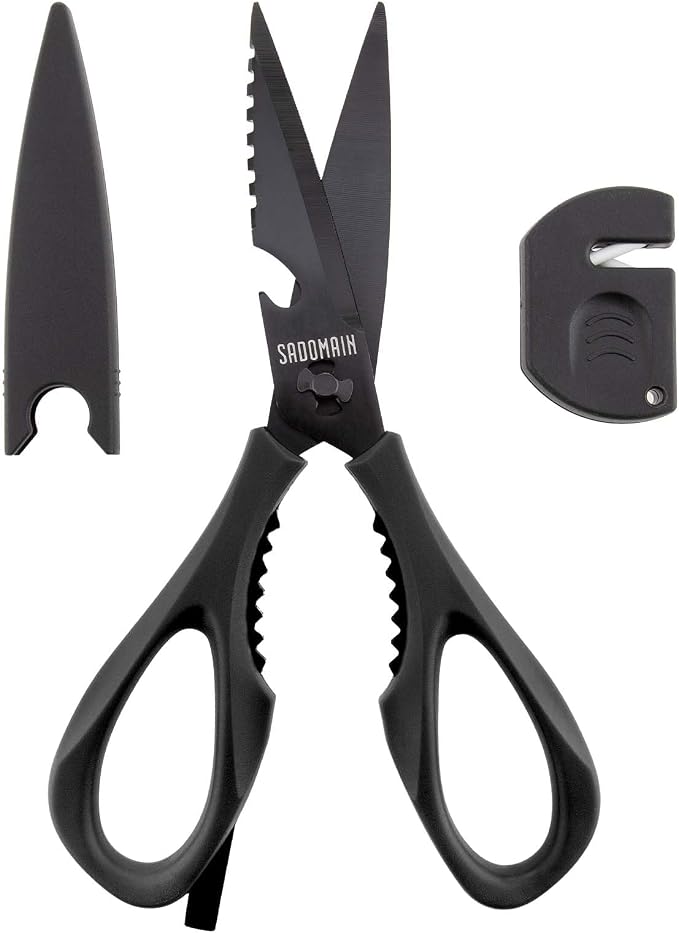 Kitchen Scissors All Purpose, Extra Sharp Kitchen Shears by SADOMAIN