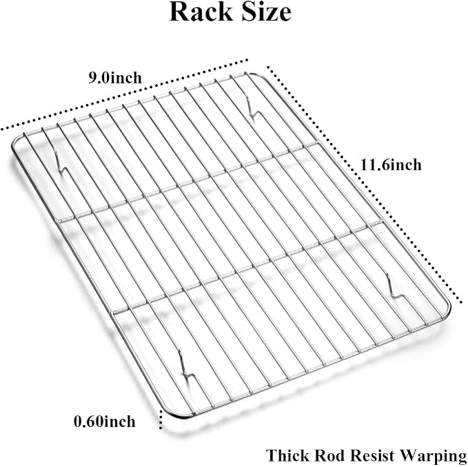 Wildone Baking Sheet with Rack Set, Stainless Steel Cookie Pan baking Tray with - Image 5