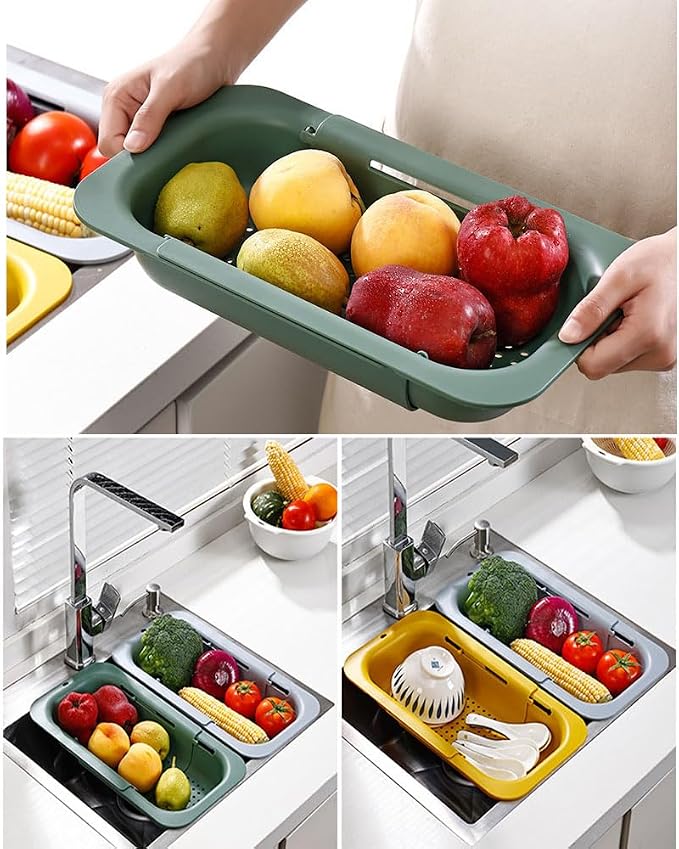 NIWWIN Collapsible Kitchen Colander Strainer, Expandable Over the Sink Colander - Image 2