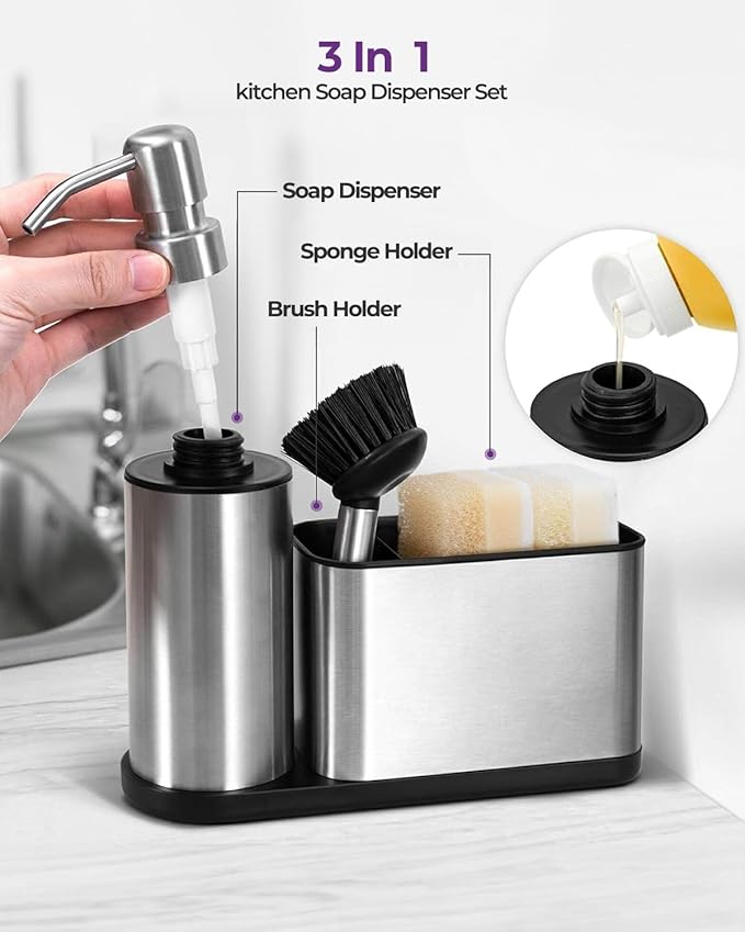 ODesign Kitchen Soap Dispenser Set - 3 in 1 - Image 3