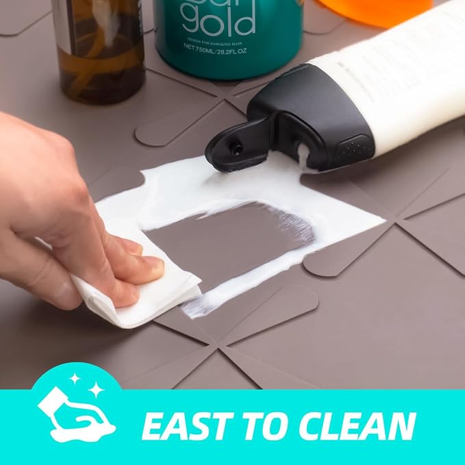 SIKADEER Waterproof Under Sink Mat 22x19, Raised Edge Silicone Mat Under Sink - Image 6