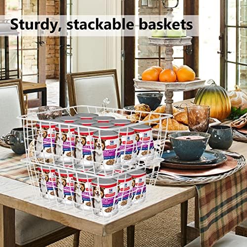 4 Pack Deep Freezer Organizer Bins, Stackable Wire Baskets