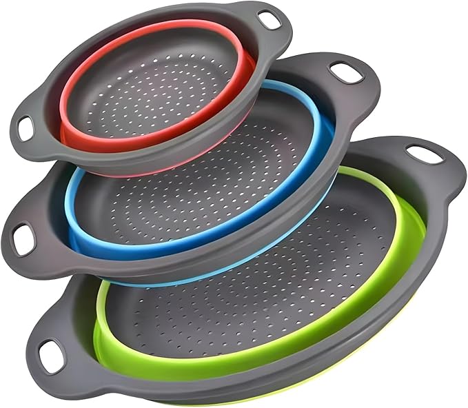 Silicone Colander Collapsible Strainers Set by Youxiupinpai