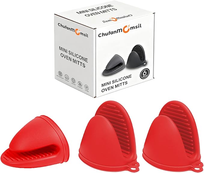 3 Pairs Silicone Oven Mitts Sets Pot Holders Heat Resistant by ChufanMomsil