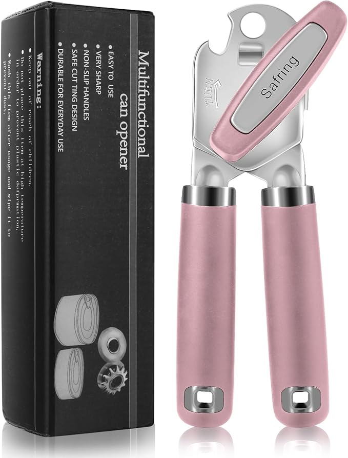 Safring Can Opener Manual, Heavy Duty Handheld Strong Can Opener by Safring