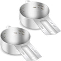 2PCS 1/4Cup Single Measuring Cup, Etched Inner Scale Stainless Steel Measure by BERYLER