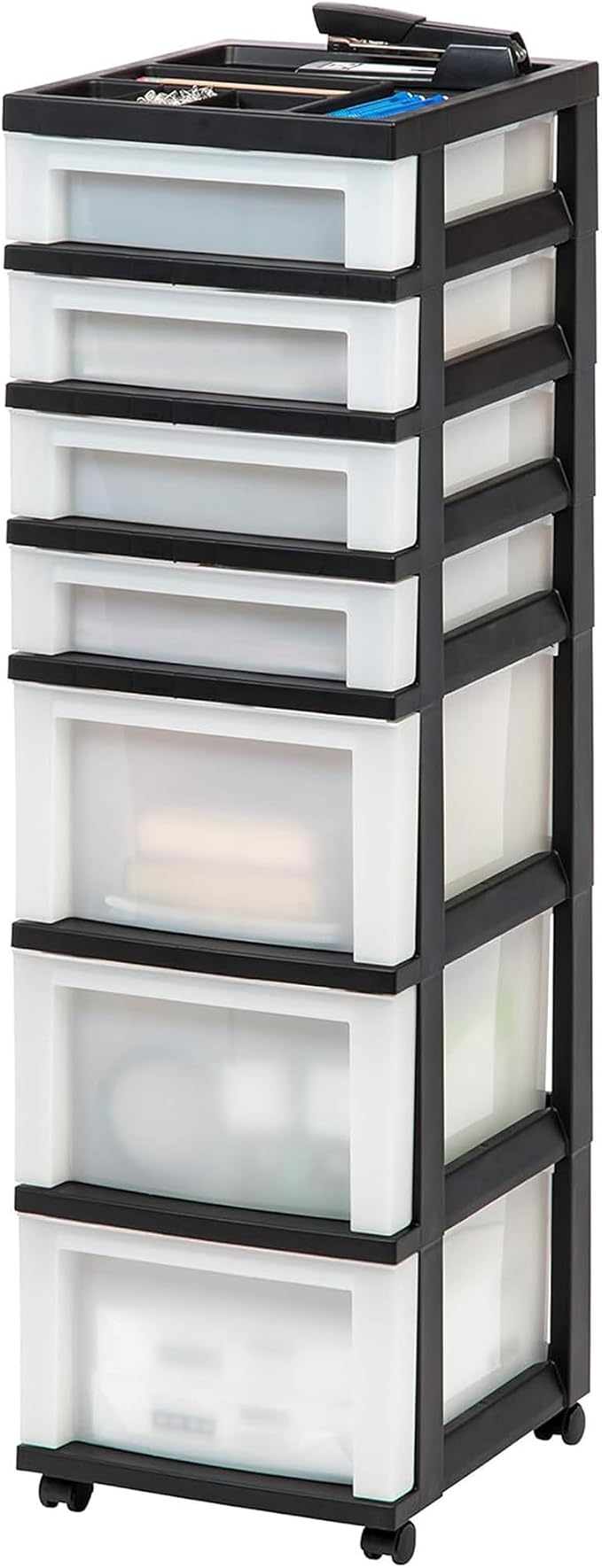 IRIS USA Plastic Drawer Storage Organizer Rolling Cart, - Image 4