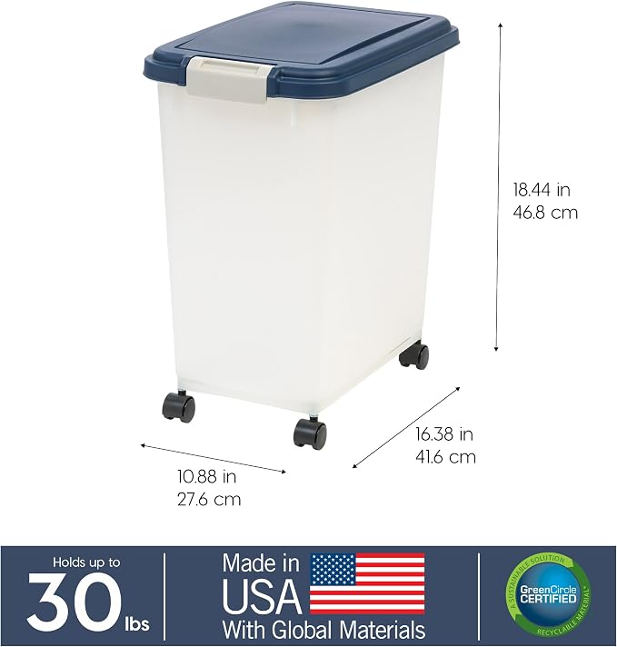 IRIS USA Airtight Dog Food Storage Container, Attachable Wheels, - Image 3