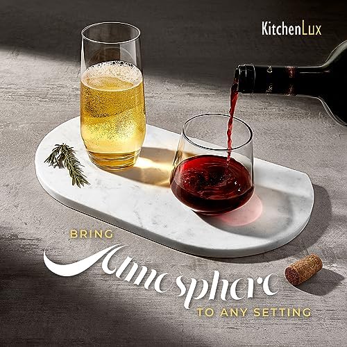Kitchen Lux Drinking Glasses Set of 8 - Highball Tumbler & Rocks