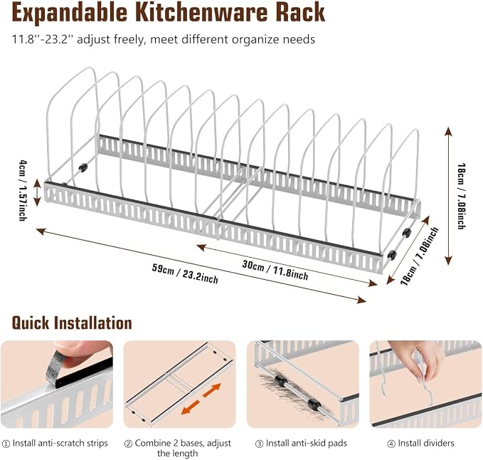Housolution Cutting Board Organizer Rack, Expandable Baking Tray and Cookie - Image 3