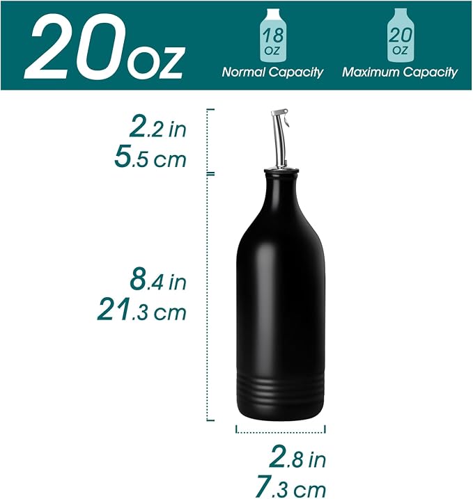 vancasso 20 Oz Ceramic Olive Oil Dispenser Bottle, Bottle Dispenser - Image 2