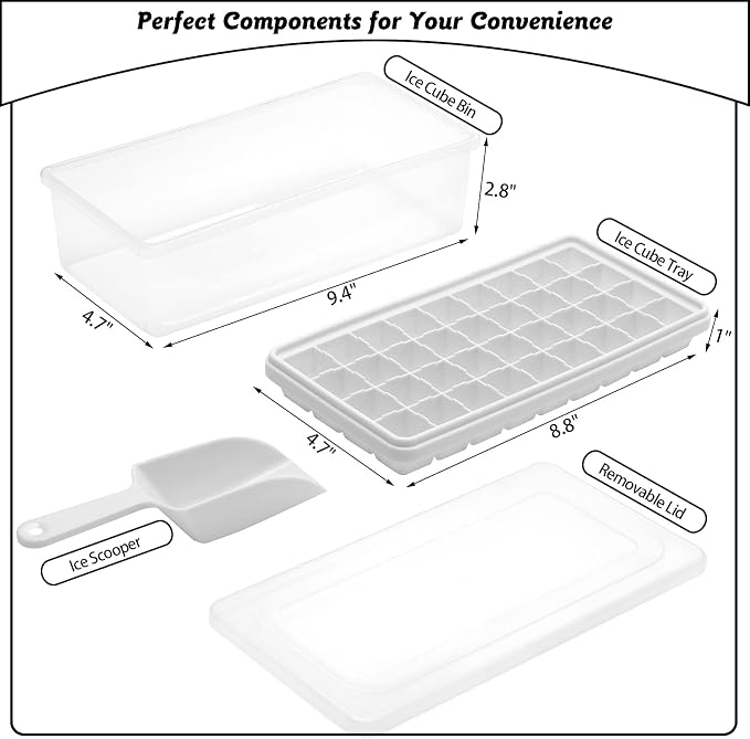 Silicone Ice Cube Tray with Leak-Proof Lid & Storage Bin - Image 2