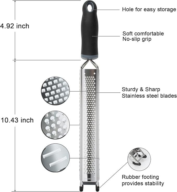 3 in 1 Cheese Grater Zester Citrus Lemon 304 Stainless Steel Zester Versatile - Image 2