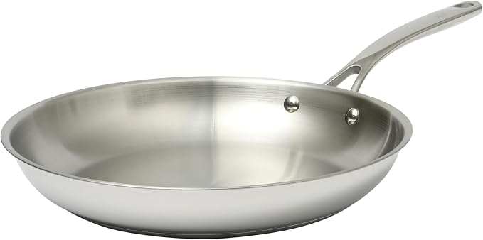 Martha Stewart Castelle Large 12" Stainless Steel Frying Pan Non Toxic Fry Pan by MarthaStewart