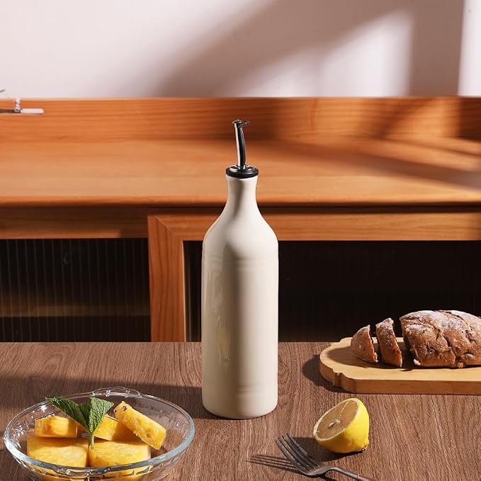 Sweejar Large Ceramic Olive Oil Dispenser Bottle, Opaque Oil Cruet Protects to - Image 5