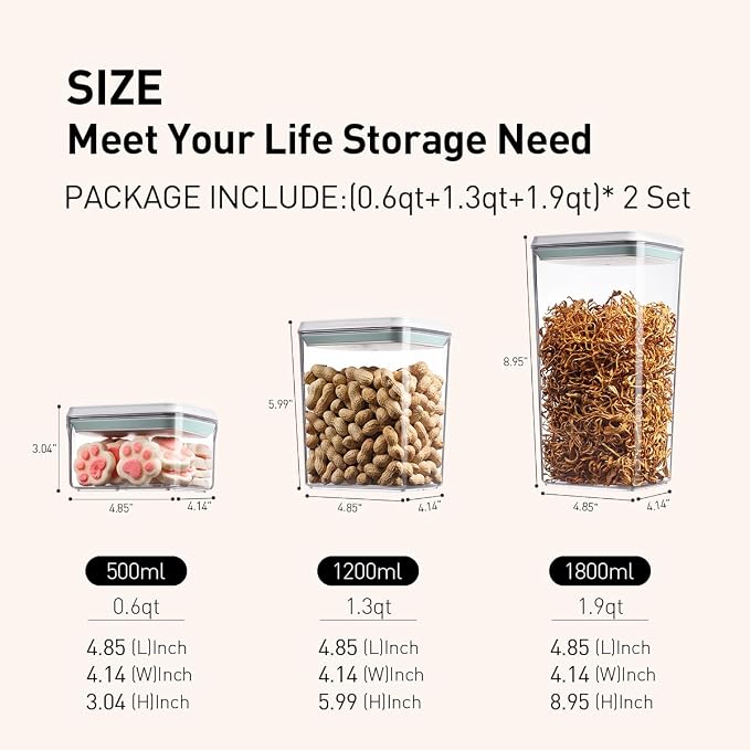 Pop Food Storage Containers Set, One Button Opening BPA-Free Food Containers - Image 5