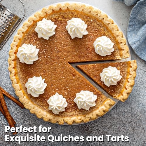 Tart Pan 9 Inch Removable Bottom,with Crust Shaper Ring, Non-stick