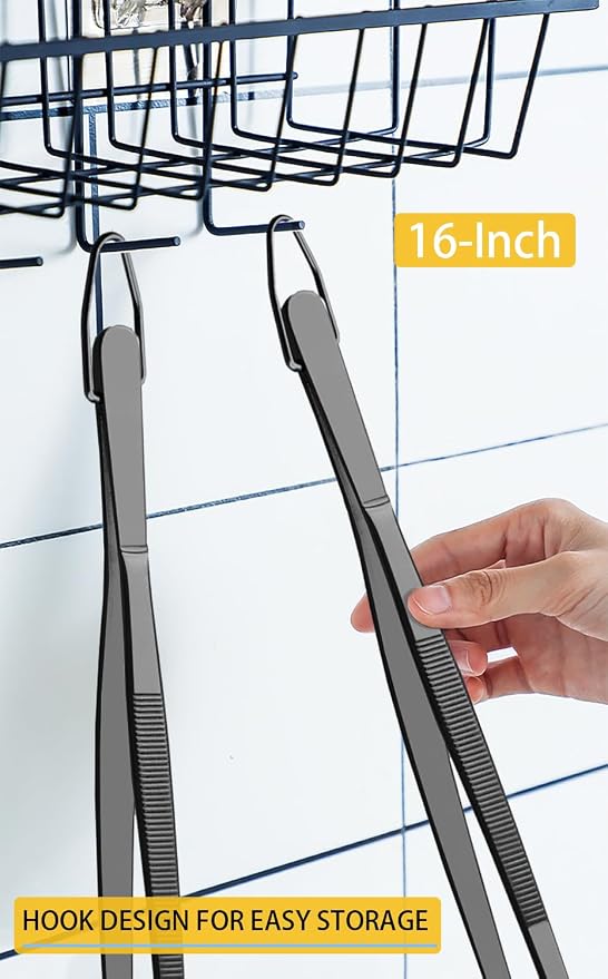 JETKONG 2 Pcs 16-Inch Heavy Duty Plating Tongs, Extra-Long Kitchen Fine Tongs - Image 6