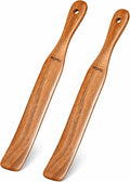 2 Pack Wooden Spurtle for Sourdough Starter, Reaching Bottom of Jar, Dough Whisk by FunCee