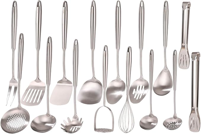 18/10 Stainless Steel Cooking Utensils Set by Standcn