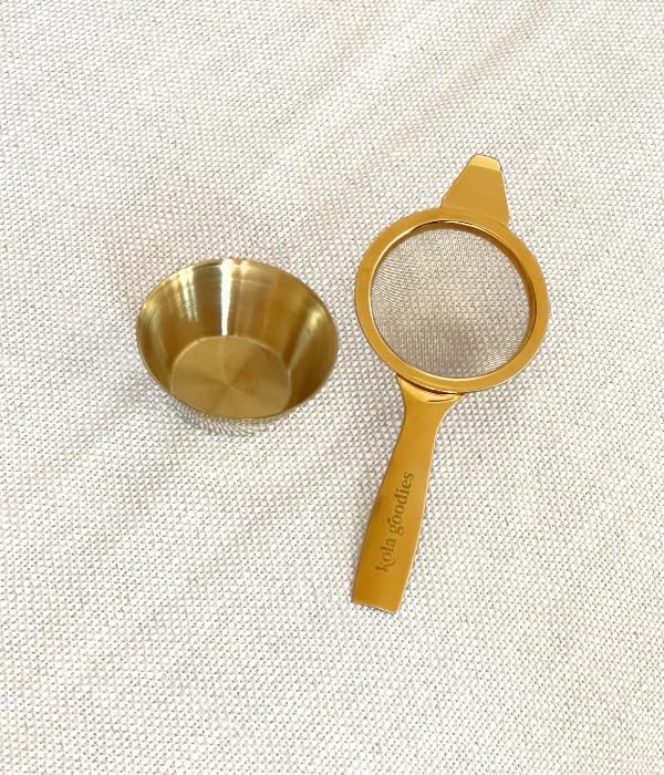 Kola Goodies Gold Tea Strainer – Elegant Stainless Steel Tea Infuser - Image 2