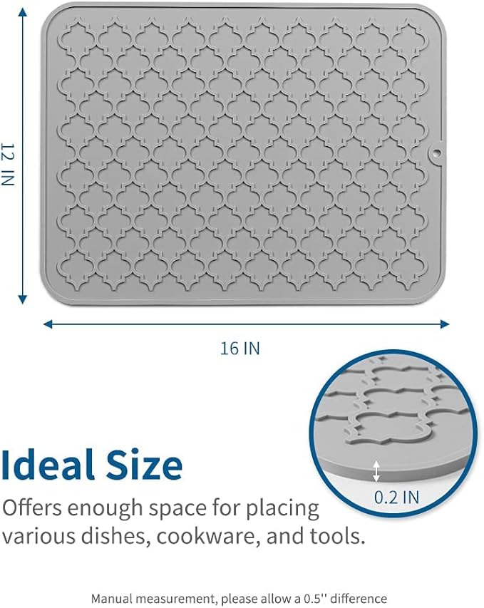 AMOAMI-Dish Drying Mats for Kitchen Counter-Silicone Dish Drying Mat-Kitchen - Image 6