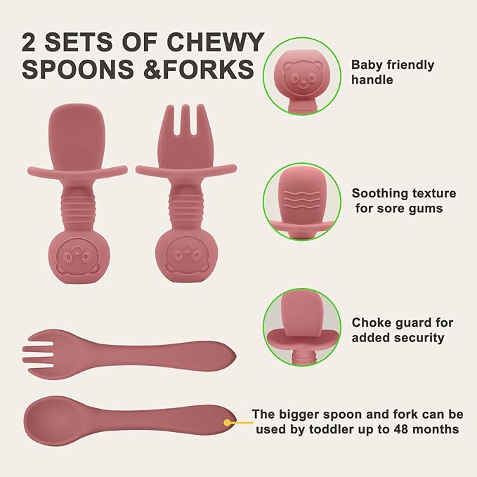 Silicone Baby Feeding Set | Baby Led Weaning Supplies Includes Suction Bowls - Image 7