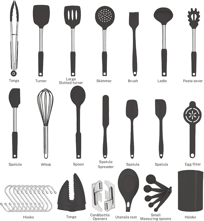 Silicone Kitchen Cooking Utensils Set - Image 4