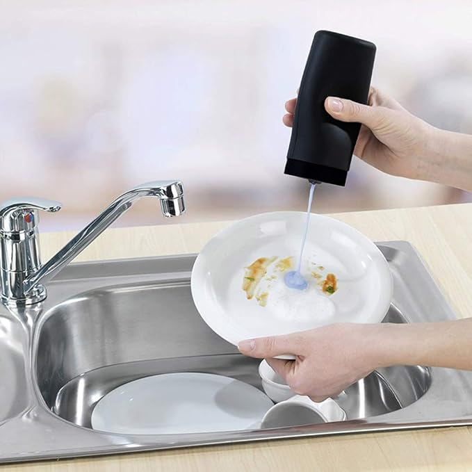 RefillableDish Washing Liquid Dispenser, Silicone Divided Bottle Easy Squeeze - Image 2