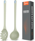 Silicone Spaghetti Spoon&Soup Ladle Cooking Utensils Set of 2, No Scratch by TesQita