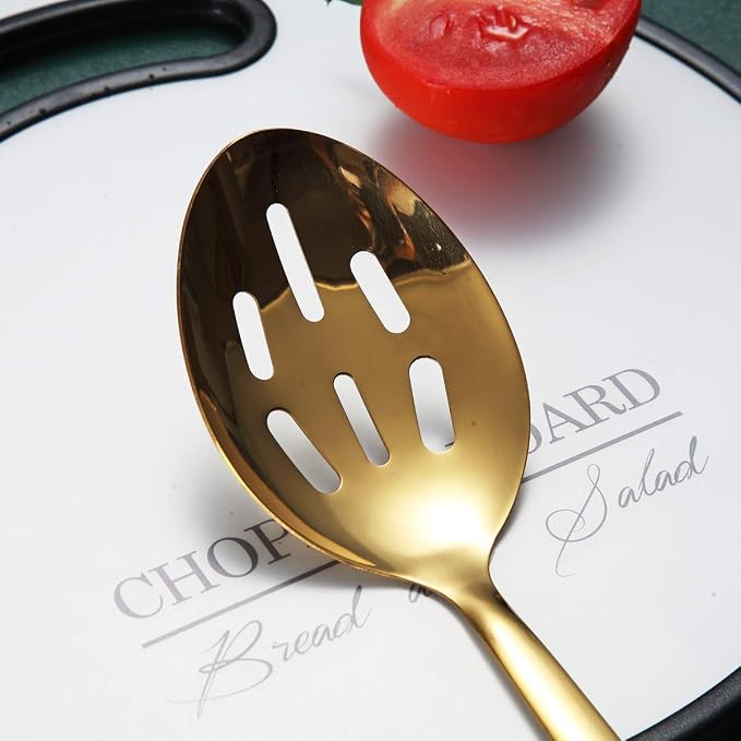 Berglander Gold Cooking Spoon, Stainless Steel Slotted Serving Spoon Titanium - Image 5