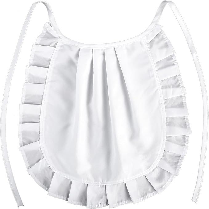White Apron Cosplay, Waist Half Apron Puffy Tight Costume, Maid Aprons Kitchen by Unknown