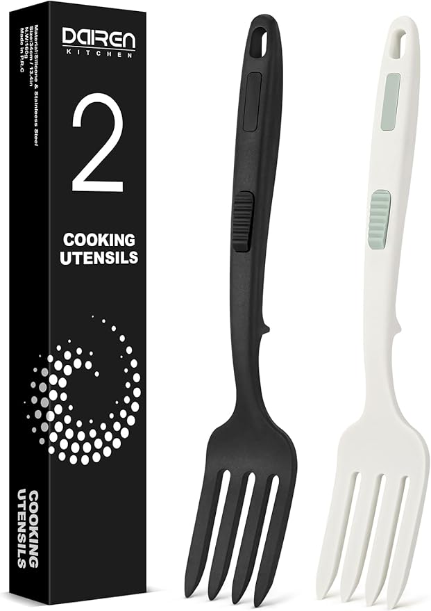 Silicone Flexible Cooking Fork, 11.6 Inch Heat Resistant, Large Non Stick by DaiRenKitchen