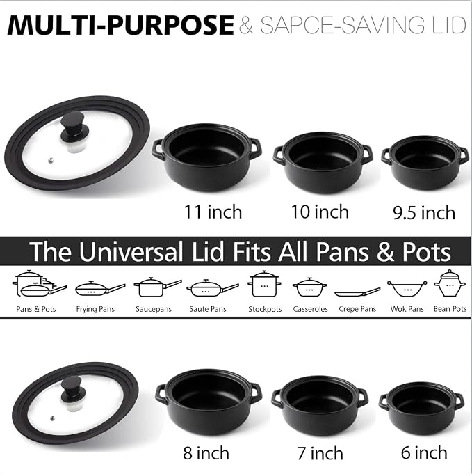 Anaeat Silicone Universal Lid for Pots, Pans and Skillets - Image 4