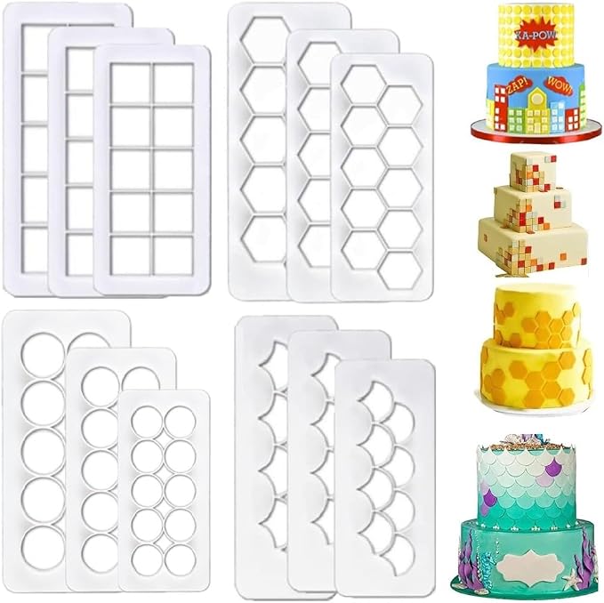 Hexagon Cookie Cutter Cake Mold Fondant Cutters, Fishscale Circle Cookie Cutters by RHLOVY